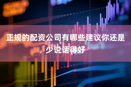 正规的配资公司有哪些建议你还是少说话得好